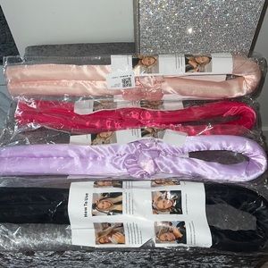 Hair curling heatless rod headband silk with 2 scrunchies wavy curly no damage